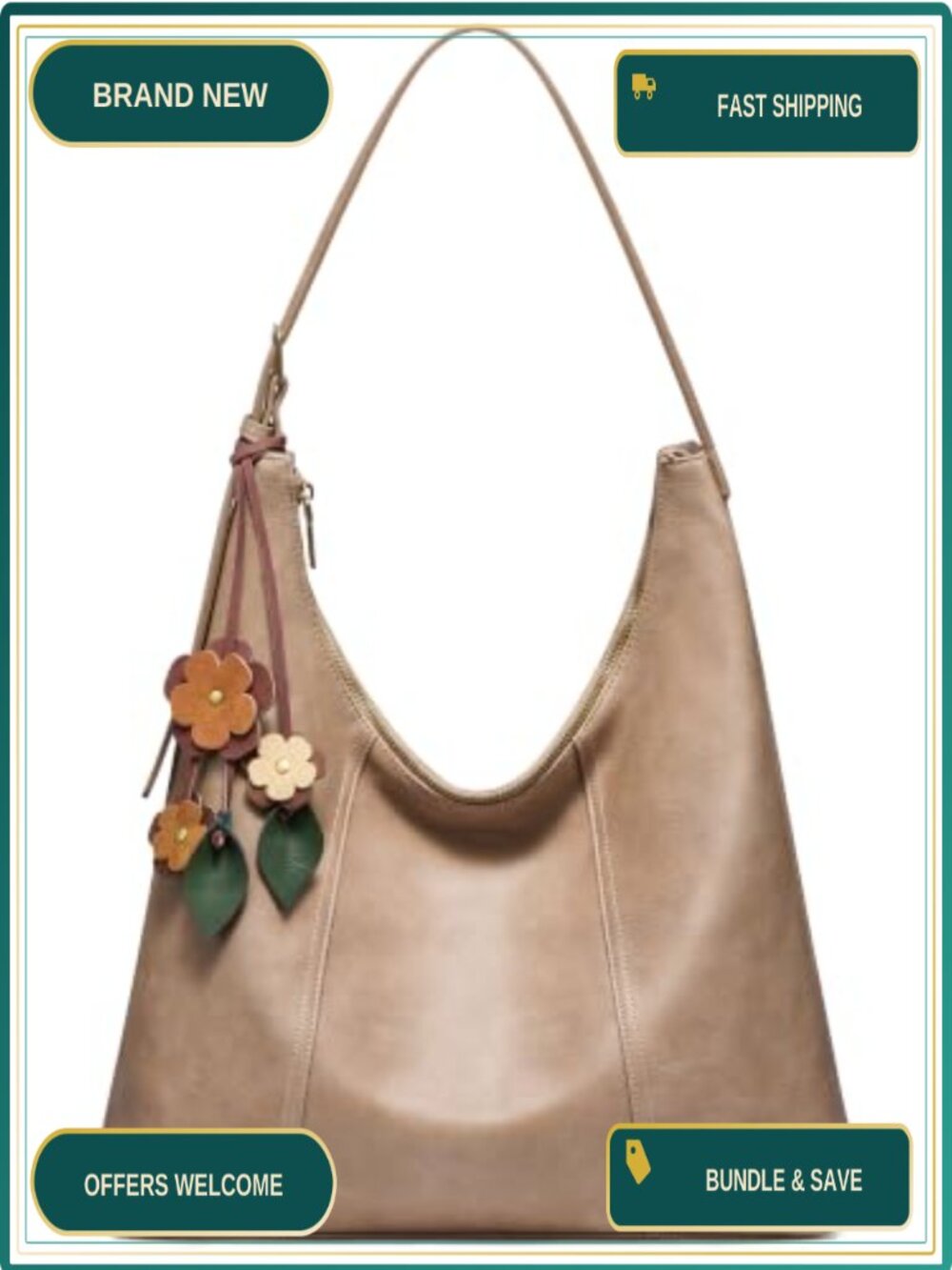 LOVEVOOK Soft Vegan Leather Hobo Bag Large Shoulder Tote Purse for Women
